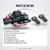 OX 13500 lb 12V Electric Winch V2, Satin Black Body, Black Synthetic Rope - what is in the box