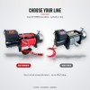 OX 17,000 lb 12V Heavy-Duty Electric Winch, Red Body, Black Synthetic Rope - choose synthetic rope or steel cable