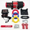 OX 4500 lb 12V Electric Winch, Red Synthetic Rope, Hawse Fairlead - full kit