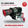 OX 4500 lb 12V Electric Winch, Steel Cable, Roller Fairlead - front view