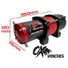 OX 4500 lb 12V Electric Winch, Steel Cable, Roller Fairlead - dimensions