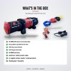 OX 6000 lb 12V Electric Winch, Synthetic Rope, Hawse Fairlead - what's in the box