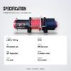OX 6000 lb 12V Electric Winch, Synthetic Rope, Hawse Fairlead - specification