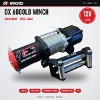 OX 6000 lb 12V Electric Winch, Steel Cable, Roller Fairlead - front view