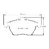 Pagid Racing Front Brake Pads - Audi S3 1.8T quattro 8L - pad shape drawing