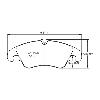 Pagid Racing Front Brake Pads - Ford Focus RS Mk2 2009 - pad shape drawing