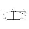 Pagid Racing Front Brake Pads - Honda Civic Type R 2.0 i-VTEC FN2 - pad shape drawing