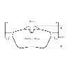 Pagid Racing Front Brake Pads - MINI One / Cooper (R50) - pad shape drawing