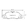 Pagid Racing Front Brake Pads - Porsche Boxster / Cayman 718 GTS 2.5T - pad shape drawing