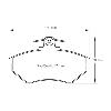 Pagid Racing Front Brake Pads - VW Golf Mk2 GTI - pad shape drawing