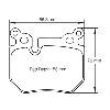 Pagid Racing Rear Brake Pads - BMW 1 Series 135i (E82 / E88) - pad shape drawing