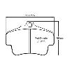 Pagid Racing Rear Brake Pads - Porsche 911 996 Turbo - pad shape drawing