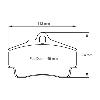 Pagid Racing Rear Brake Pads - Porsche 911 997 Carrera - pad shape drawing