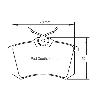 Pagid Racing Rear Brake Pads - VW Golf Mk6 GT 1.4 TSI - pad shape drawing