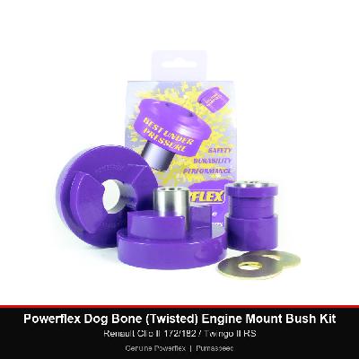 Powerflex Dog Bone (Twisted) Engine Mount Bush Kit - Renault Clio II 172/182 / Twingo II RS