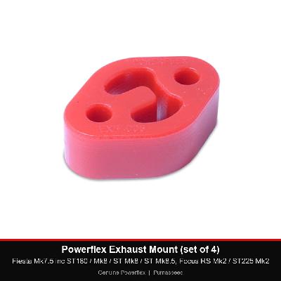 Powerflex Exhaust Mount (set of 4) - Fiesta Mk7.5 inc ST180 / Mk8 / ST Mk8 / ST Mk8.5, Focus RS Mk2 / ST225 Mk2