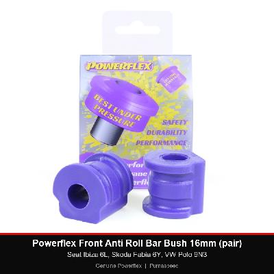 Powerflex Front Anti Roll Bar Bush 16mm (pair) - Seat Ibiza 6L, Skoda Fabia 6Y, VW Polo 9N3
