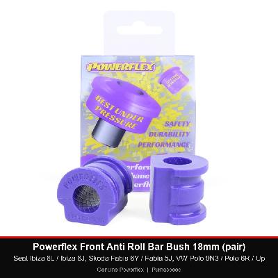 Powerflex Front Anti Roll Bar Bush 18mm (pair) - Seat Ibiza 6L / Ibiza 6J, Skoda Fabia 6Y / Fabia 5J, VW Polo 9N3 / Polo 6R / Up