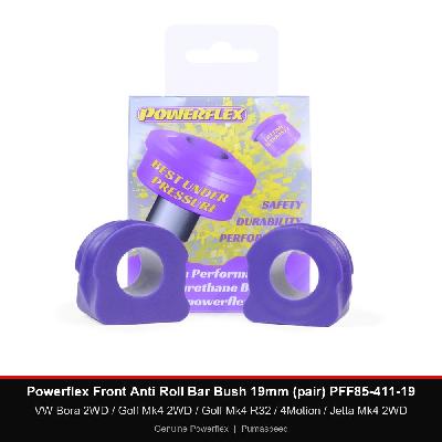 Powerflex Front Anti Roll Bar Bush 19mm (pair) PFF85-411-19 - VW Bora 2WD / Golf Mk4 2WD / Golf Mk4 R32 / 4Motion / Jetta Mk4 2WD