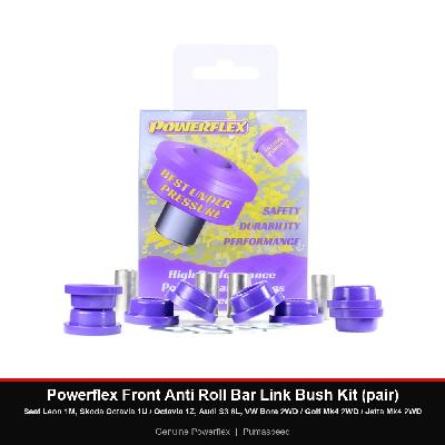 Powerflex Front Anti Roll Bar Link Bush Kit (pair) - Seat Leon 1M, Skoda Octavia 1U / Octavia 1Z, Audi S3 8L, VW Bora 2WD / Golf Mk4 2WD / Jetta Mk4 2WD