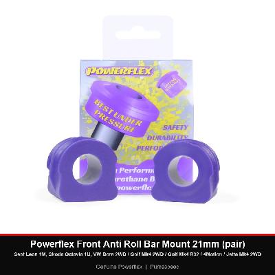 Powerflex Front Anti Roll Bar Mount 21mm (pair) - Seat Leon 1M, Skoda Octavia 1U, VW Bora 2WD / Golf Mk4 2WD / Golf Mk4 R32 / 4Motion / Jetta Mk4 2WD