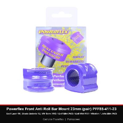 Powerflex Front Anti Roll Bar Mount 23mm (pair) PFF85-411-23 - Seat Leon 1M, Skoda Octavia 1U, VW Bora 2WD / Golf Mk4 2WD / Golf Mk4 R32 / 4Motion / Jetta Mk4 2WD