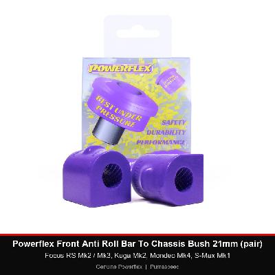 Powerflex Front Anti Roll Bar To Chassis Bush 21mm (pair) - Focus RS Mk2 / Mk3, Kuga Mk2, Mondeo Mk4, S-Max Mk1