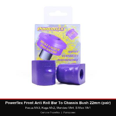 Powerflex Front Anti Roll Bar To Chassis Bush 22mm (pair) - Focus Mk3, Kuga Mk2, Mondeo Mk4, S-Max Mk1