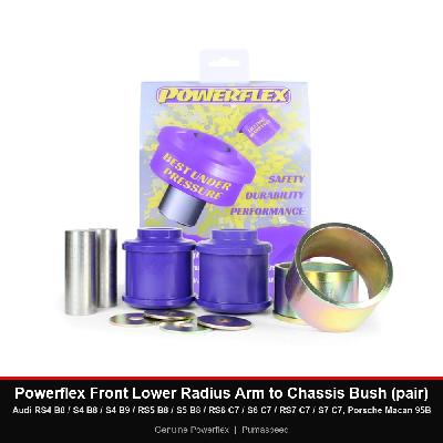 Powerflex Front Lower Radius Arm to Chassis Bush (pair) - Audi RS4 B8 / S4 B8 / S4 B9 / RS5 B8 / S5 B8 / RS6 C7 / S6 C7 / RS7 C7 / S7 C7, Porsche Macan 95B