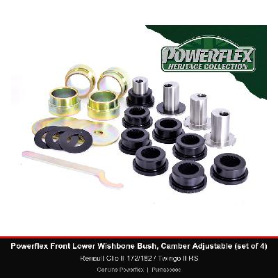 Powerflex Front Lower Wishbone Bush, Camber Adjustable (set of 4) - Renault Clio II 172/182 / Twingo II RS