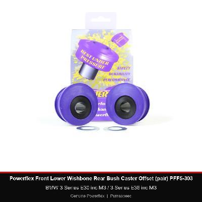 Powerflex Front Lower Wishbone Rear Bush Caster Offset (pair) PFF5-303 - BMW 3 Series E30 inc M3 / 3 Series E36 inc M3