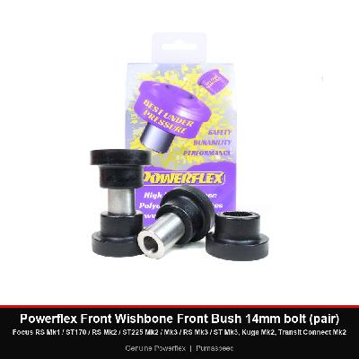 Powerflex Front Wishbone Front Bush 14mm bolt (pair) - Focus RS Mk1 / ST170 / RS Mk2 / ST225 Mk2 / Mk3 / RS Mk3 / ST Mk3, Kuga Mk2, Transit Connect Mk2