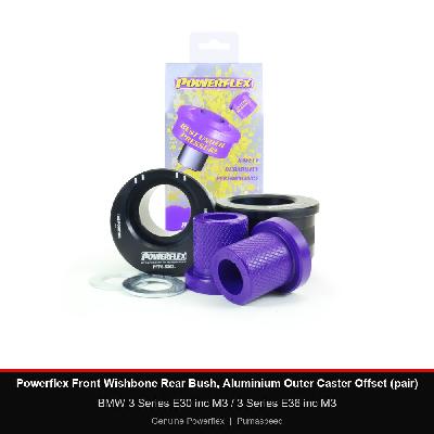 Powerflex Front Wishbone Rear Bush, Aluminium Outer Caster Offset (pair) - BMW 3 Series E30 inc M3 / 3 Series E36 inc M3