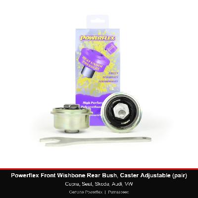 Powerflex Front Wishbone Rear Bush, Caster Adjustable (pair) - Cupra, Seat, Skoda, Audi, VW