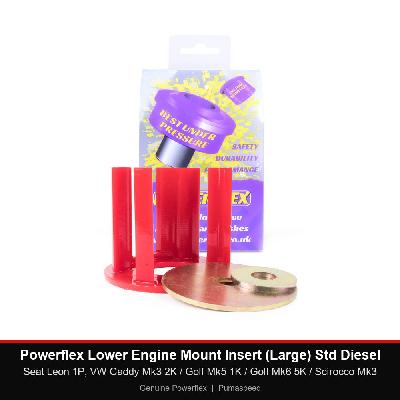 Powerflex Lower Engine Mount Insert (Large) Std Diesel - Seat Leon 1P, VW Caddy Mk3 2K / Golf Mk5 1K / Golf Mk6 5K / Scirocco Mk3