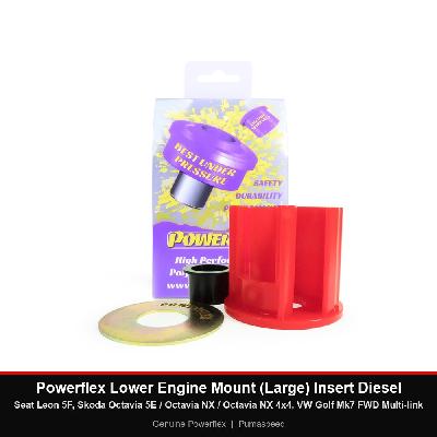 Powerflex Lower Engine Mount (Large) Insert Diesel - Seat Leon 5F, Skoda Octavia 5E / Octavia NX / Octavia NX 4x4, VW Golf Mk7 FWD Multi-link