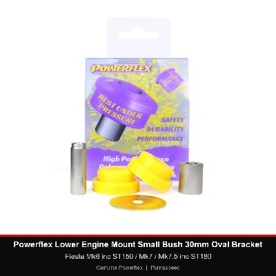 Powerflex Lower Engine Mount Small Bush 30mm Oval Bracket - Fiesta Mk6 inc ST150 / Mk7 / Mk7.5 inc ST180