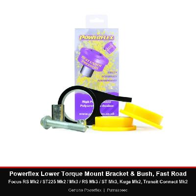 Powerflex Lower Torque Mount Bracket & Bush, Fast Road - Focus RS Mk2 / ST225 Mk2 / Mk3 / RS Mk3 / ST Mk3, Kuga Mk2, Transit Connect Mk2