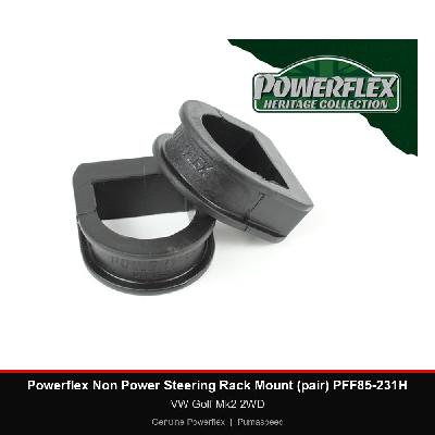 Powerflex Non Power Steering Rack Mount (pair) PFF85-231H - VW Golf Mk2 2WD