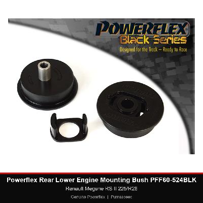 Powerflex Rear Lower Engine Mounting Bush PFF60-524BLK - Renault Megane RS II 225/R26