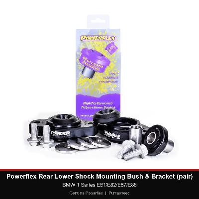 Powerflex Rear Lower Shock Mounting Bush & Bracket (pair) - BMW 1 Series E81/E82/E87/E88