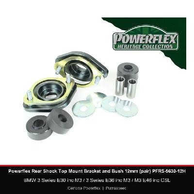 Powerflex Rear Shock Top Mount Bracket and Bush 12mm (pair) PFR5-5630-12H - BMW 3 Series E30 inc M3 / 3 Series E36 inc M3 / M3 E46 inc CSL