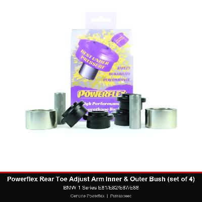 Powerflex Rear Toe Adjust Arm Inner & Outer Bush (set of 4) - BMW 1 Series E81/E82/E87/E88