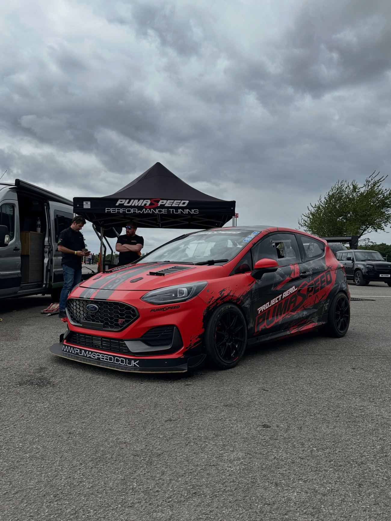 Project Aero in the Oulton Park paddock with the Pumaspeed gazebo