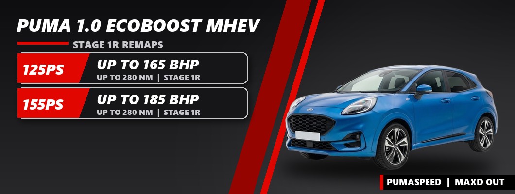 Puma 1.0 EcoBoost mHEV 125PS and 155PS Stage 1R remaps - Pumaspeed MAXD Out
