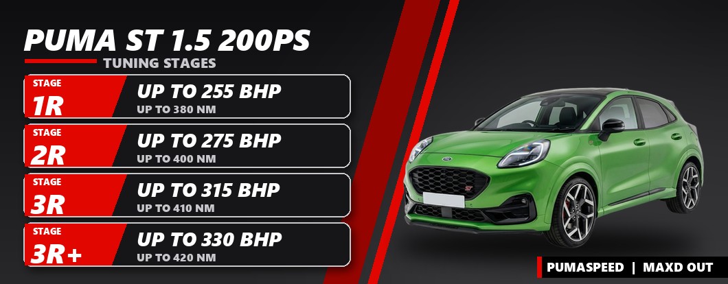 Puma ST tuning stages 1R, 2R, 3R and 3R+ - Pumaspeed MAXD Out