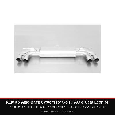 REMUS Axle-Back System - Seat Leon 5F FR 1.4/1.8 TSI / Seat Leon 5F FR 2.0 TDI / VW Golf 7 GTD - Sport silencer