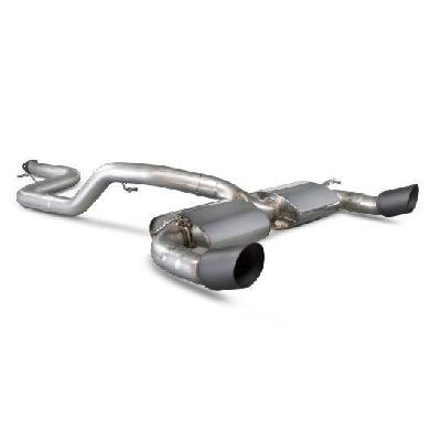 Scorpion Focus RS Mk2 2009 Non-resonated cat-back system - Black ceramic twin 114mm Daytona trims
