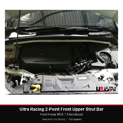 Ultra Racing 2-Point Front Upper Strut Bar - Ford Focus Mk3 1.5 EcoBoost