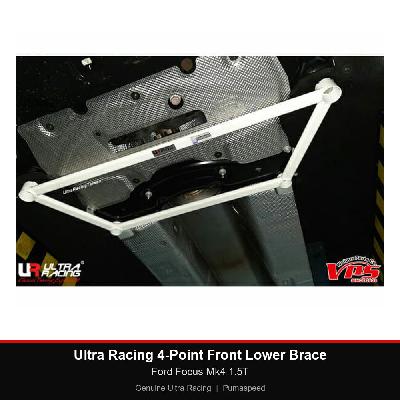 Ultra Racing 4-Point Front Lower Brace - Ford Focus Mk4 1.5T